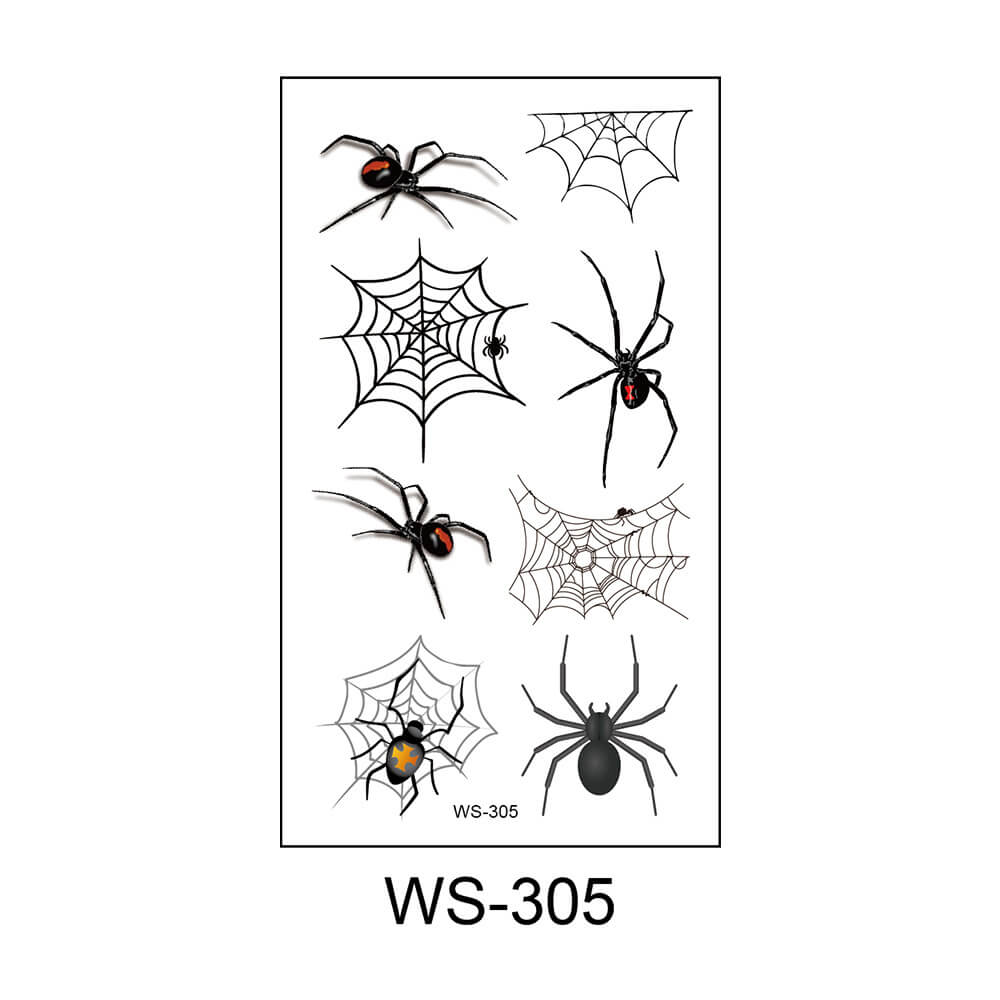 Tatuajes temporales de araña aterradora en 3D para Halloween