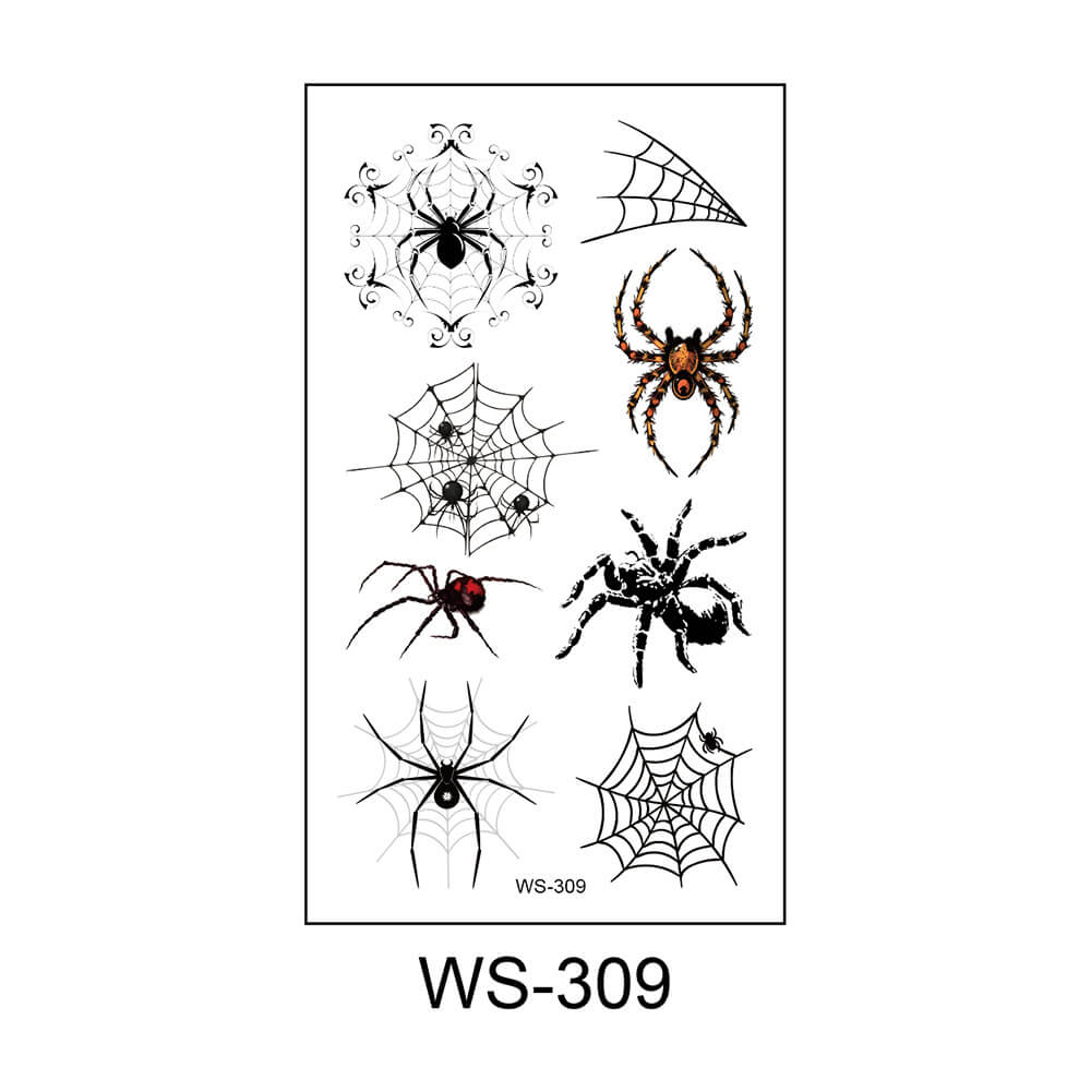 Tatuajes temporales de araña aterradora en 3D para Halloween