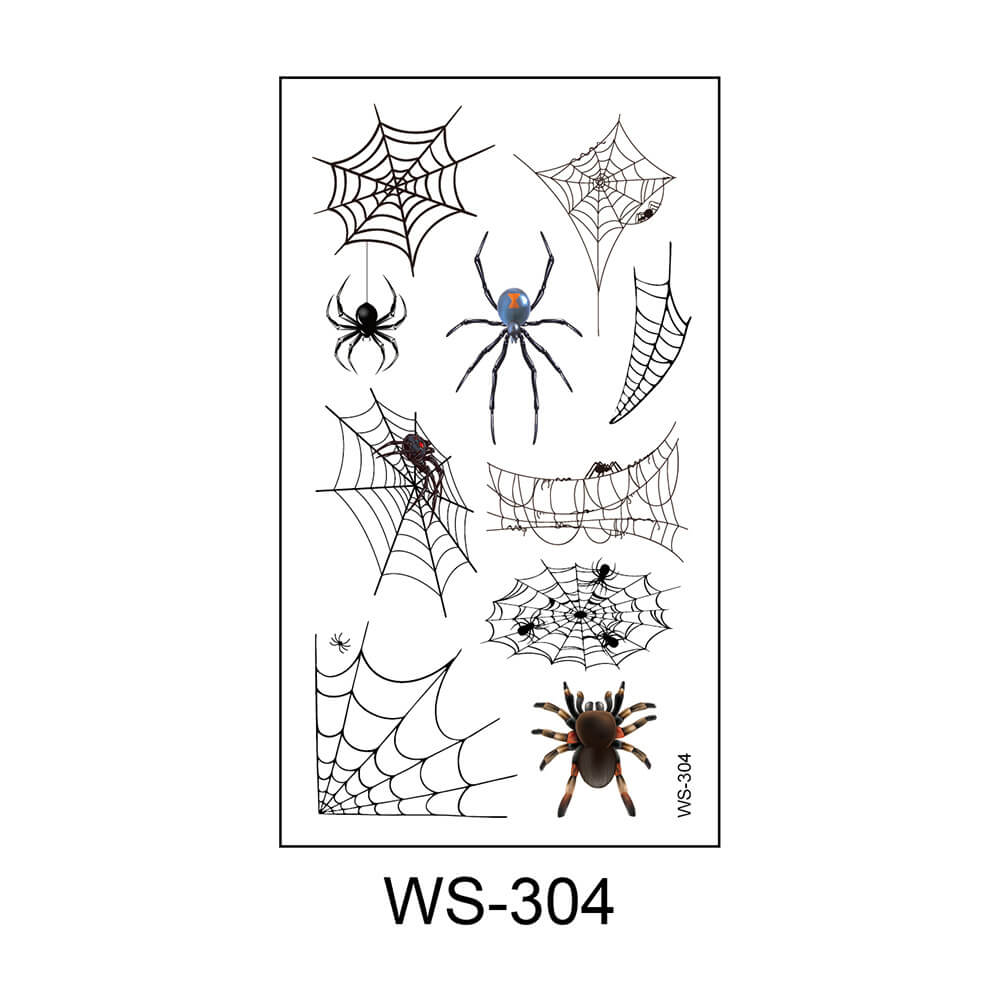 Tatuajes temporales de araña aterradora en 3D para Halloween