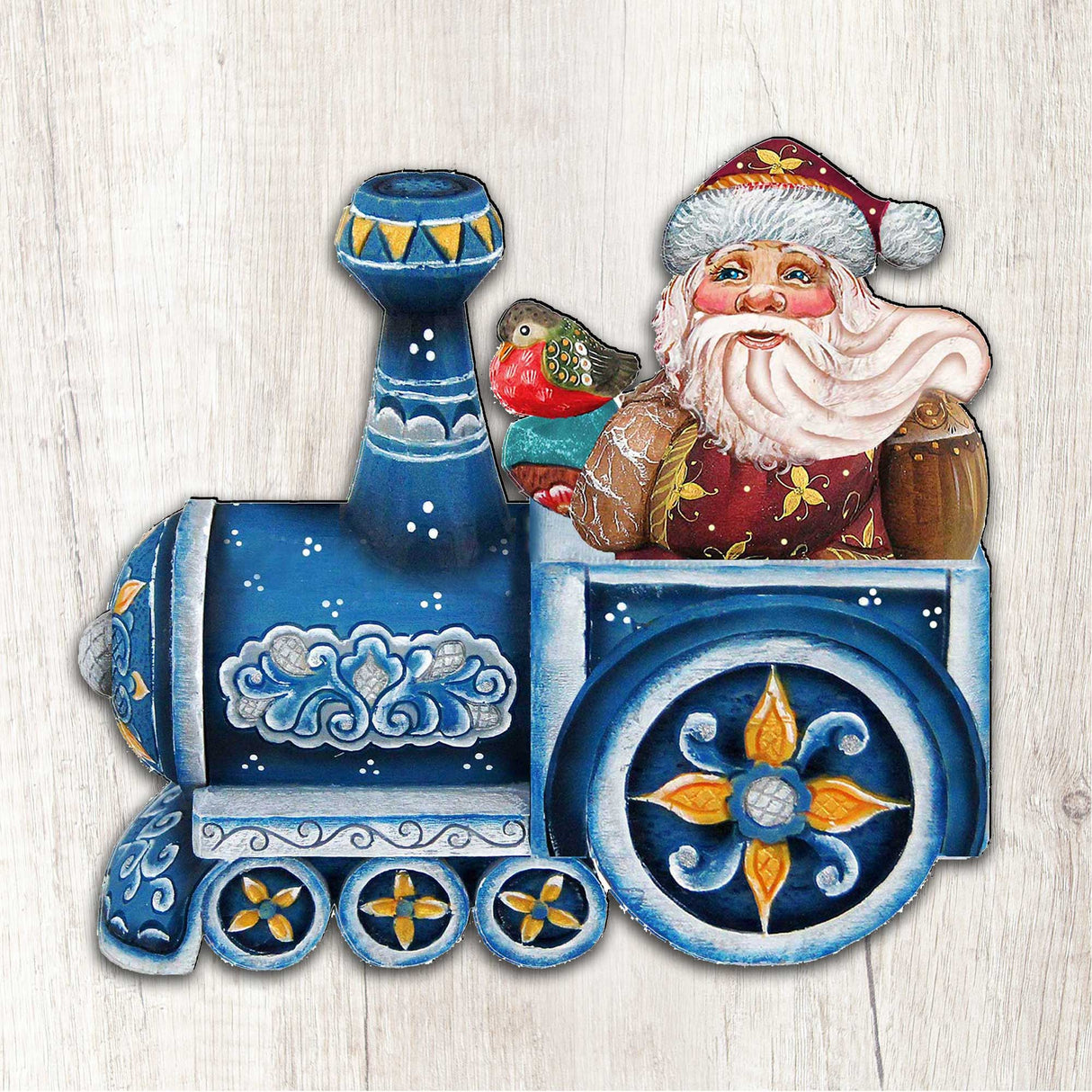 Decoración navideña para puerta con Papá Noel en tren de G. DeBrekht - Decoración navideña con muñeco de nieve de Papá Noel - 8129211H