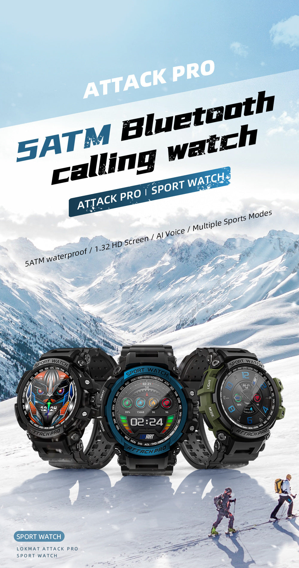 Outdoor Sport Smartwatch with Bluetooth Calling