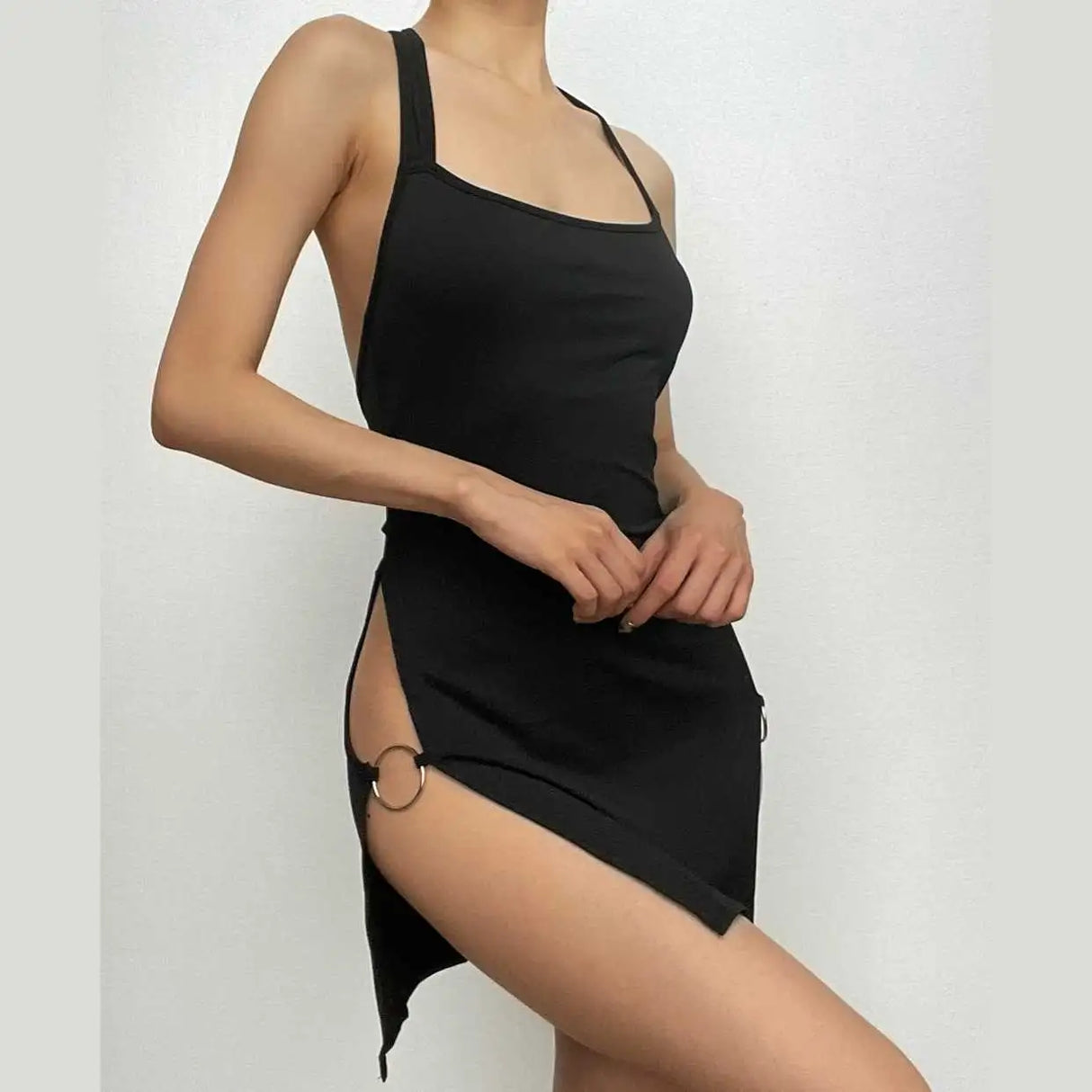 Backless Hollow-out Halter Women's Tight Dress - Lootquake
