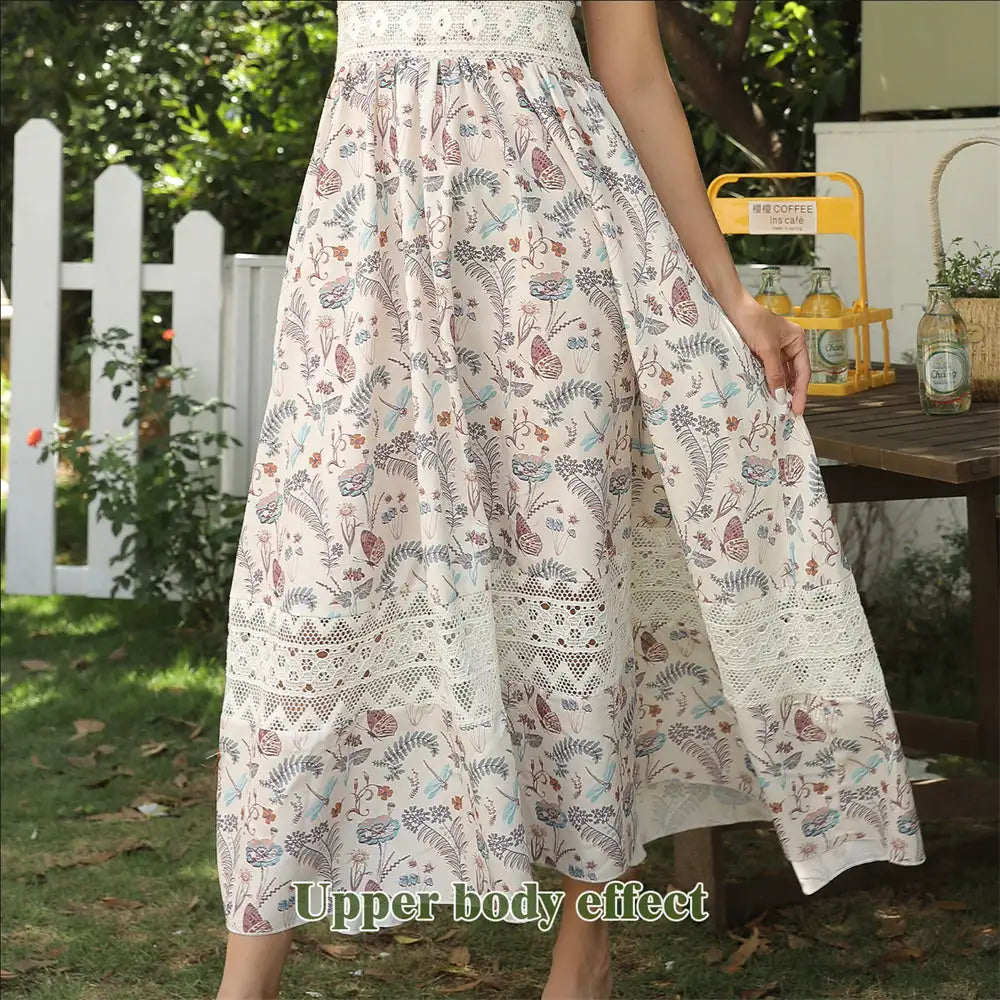 Women's Sleeveless Suspender Floral Dress - Lootquake