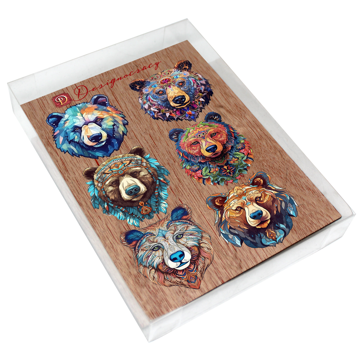 Mystical Bears Decorative Wooden Clip-on Ornaments Set of 6 by G. Debrekht - Wildlife Decor - 8090120C-S6