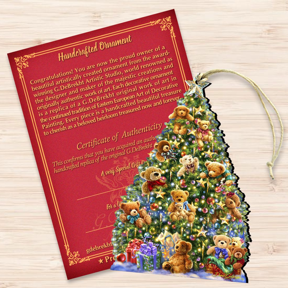 Adornos de madera para árbol de ositos de Gelsinger - Decoración navideña - 8161019-1101