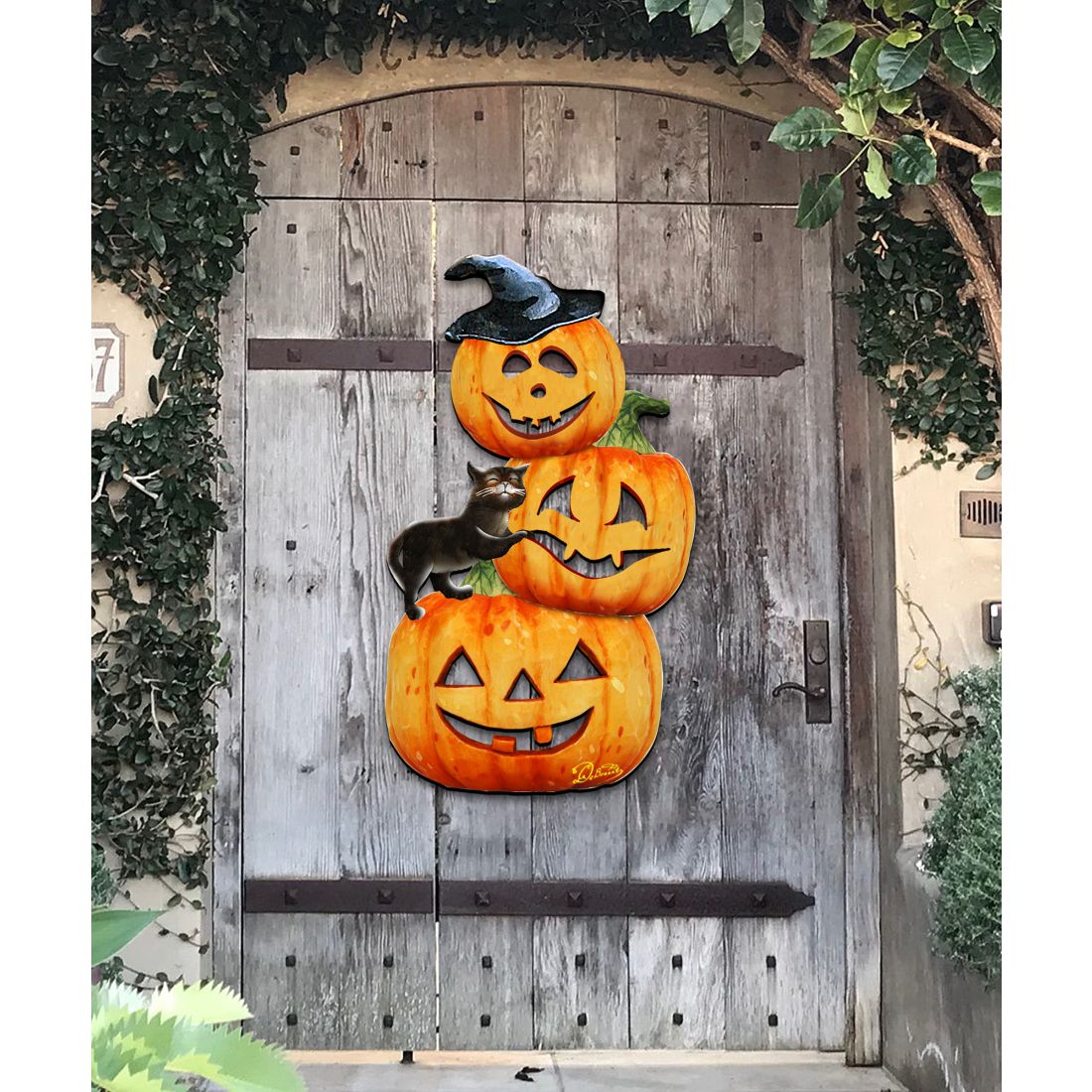 Calabazas apilables aterradoras para Halloween, decoración para puerta de G. DeBrekht - Decoración de Halloween para Acción de Gracias - 8158415H