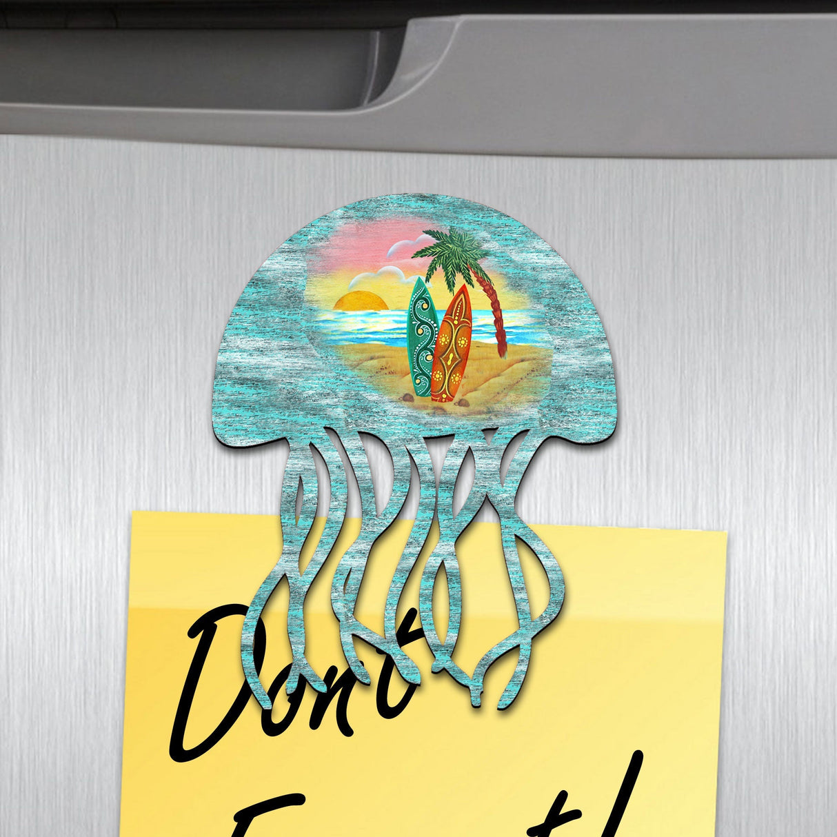 Jellyfish Shaped Refrigerator Coastal Magnets Set of 3