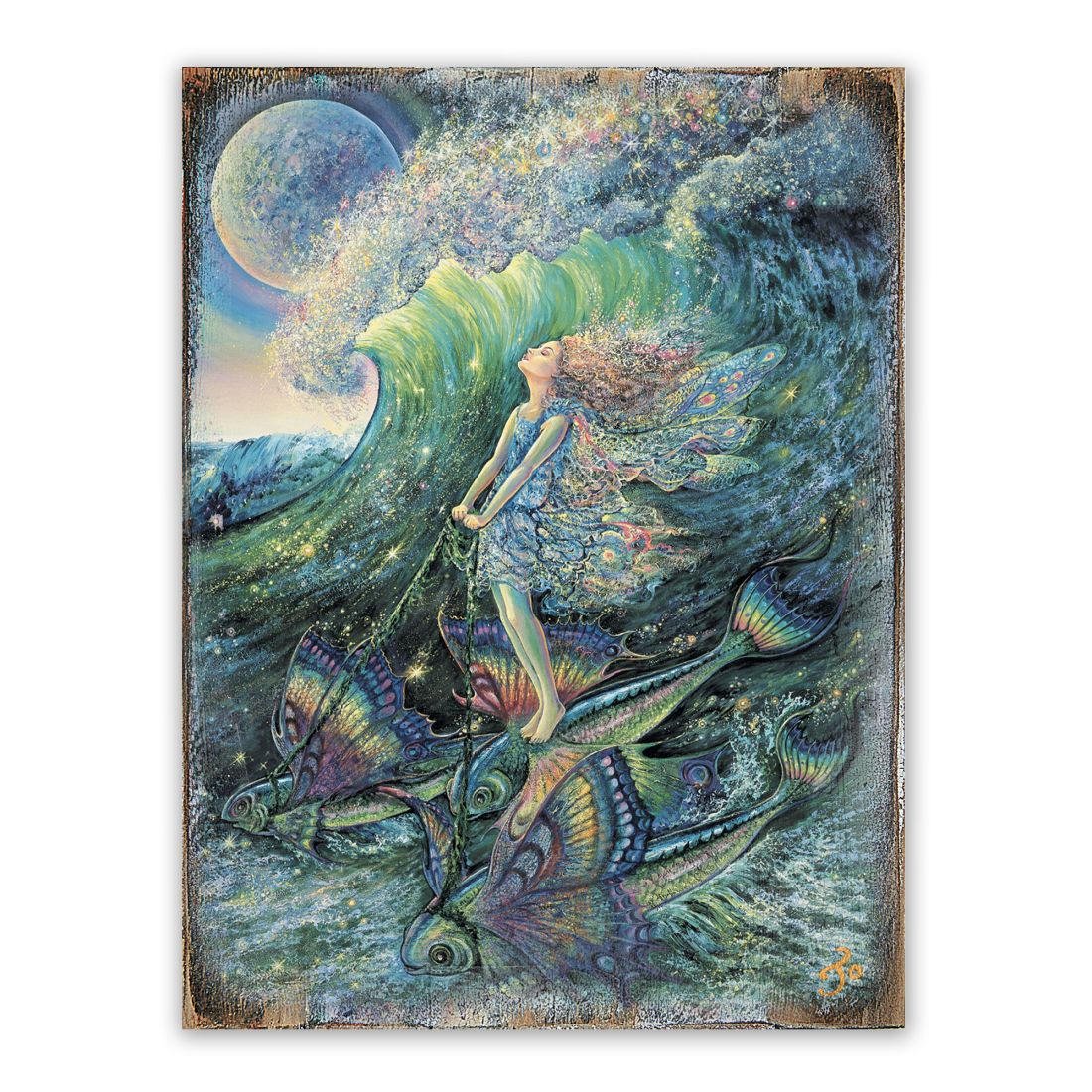 Arte mural de madera "Surfers Dream Fantasy" de Josephine Wall - Decoración de fantasía - 852152-JW