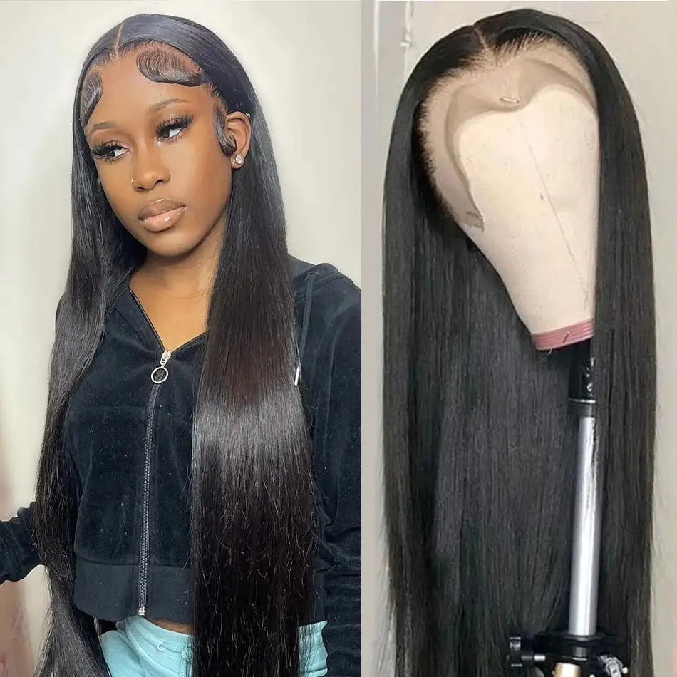Real Human Hair Wig Lace Hair Set 9a Hair Quality Straight Hair - Lootquake