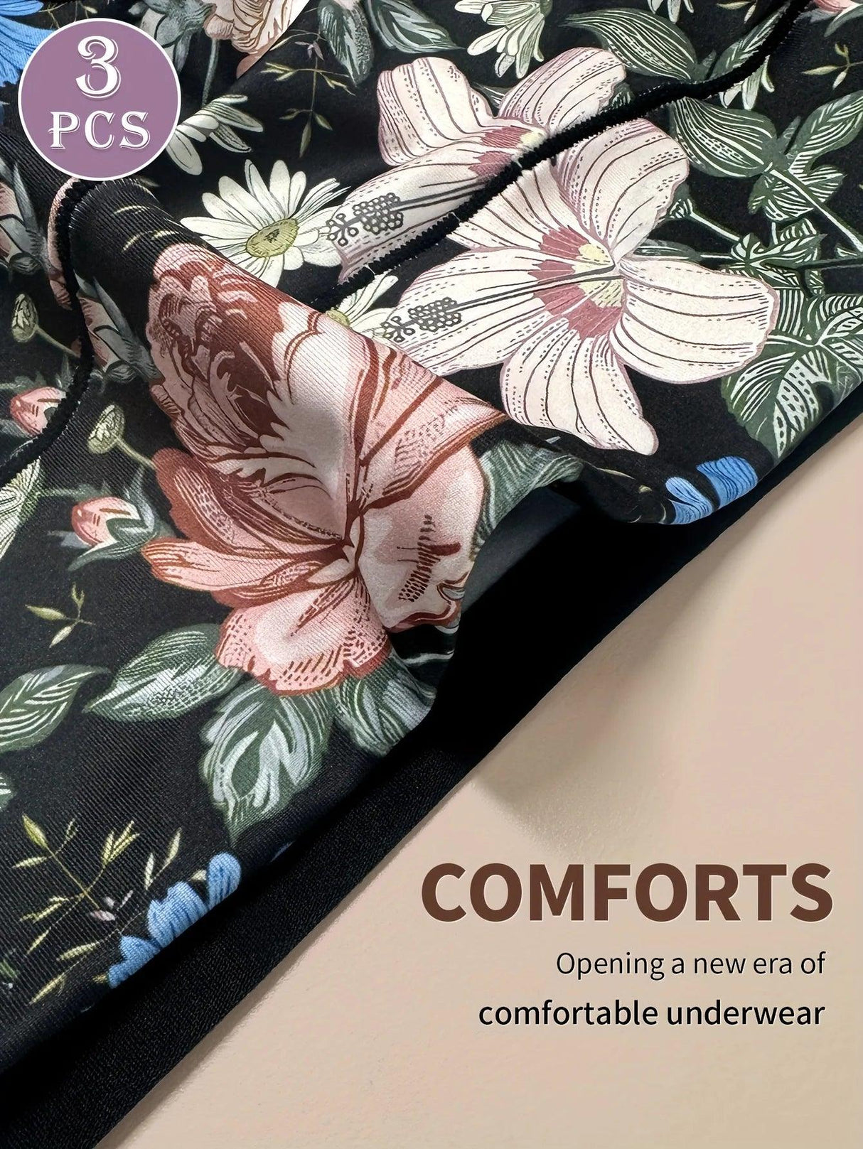 3pcs High Waisted Panties Women's Panties Tummy Tightening and Hip Lifting Printed Patterns Comfortable Fit