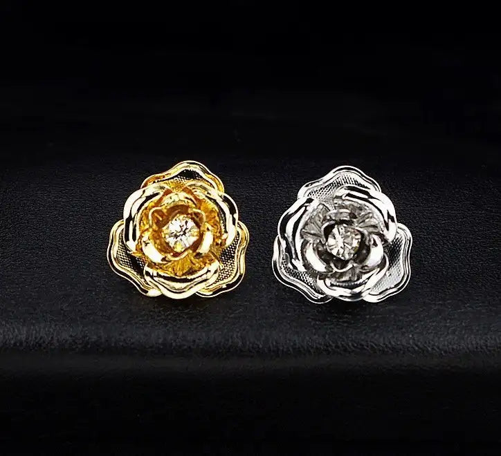 Retro Camellia Zircon Needle - Lootquake