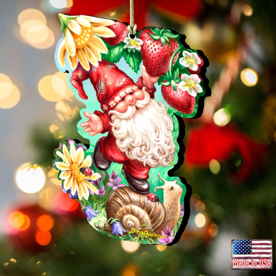 Adornos de madera de gnomos de verano de Gelsinger - Decoración de primavera y Pascua - 8461062-DG