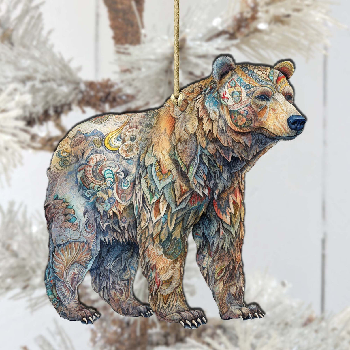Adornos de madera de oso majestuoso de Alaska de G.Debrekht - Decoración navideña con temática de vida silvestre - 8710106-1
