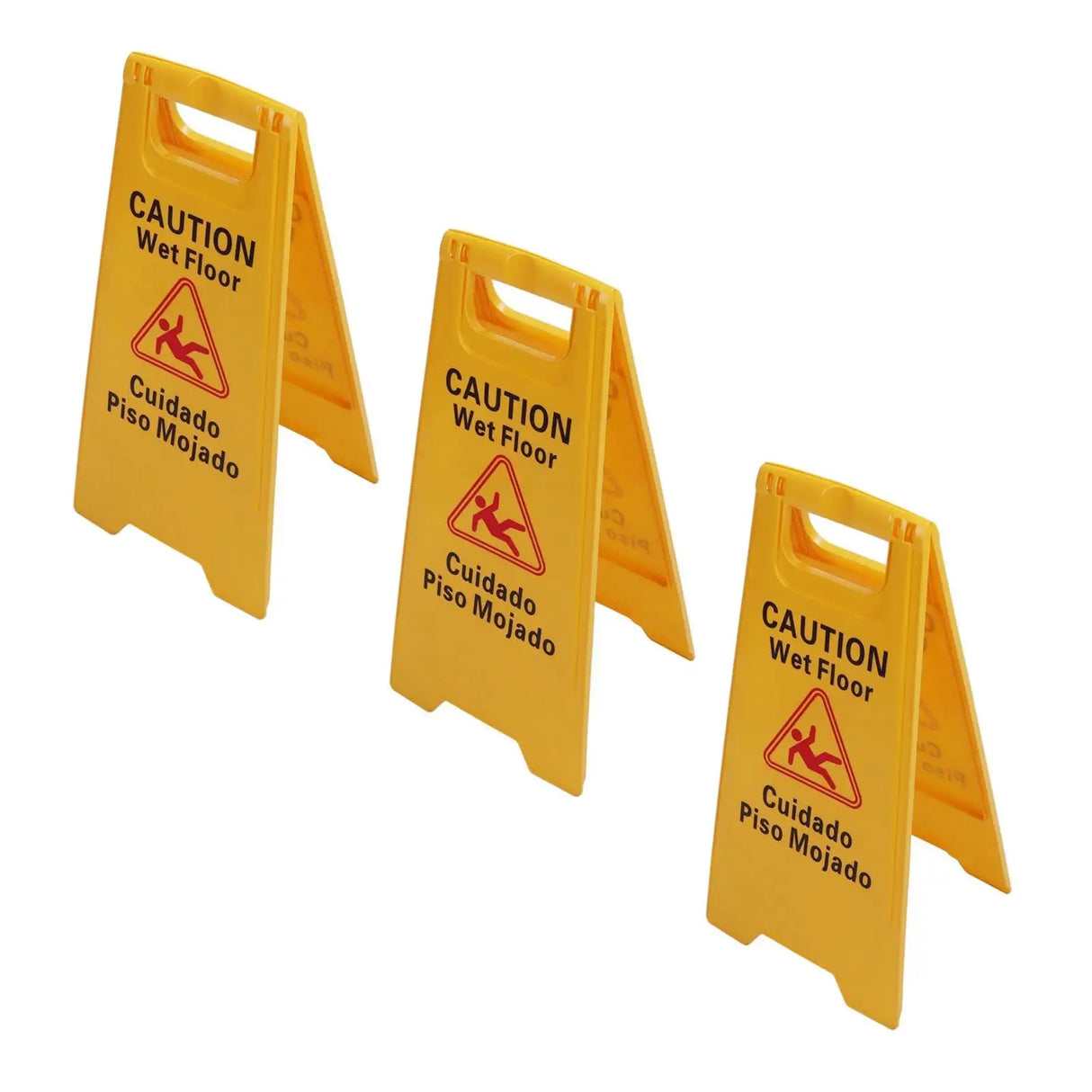 12Pcs Wet Floor Sign Foldable A Frame Caution Floor Sign Plastic 2 Sided for Indoor Outdoor - Lootquake