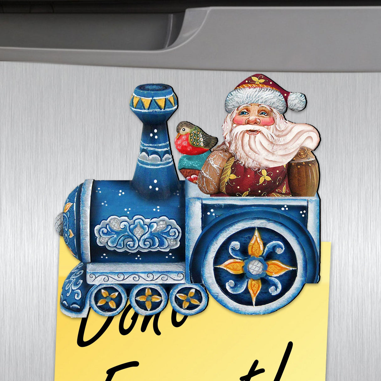 Juego de 3 imanes para refrigerador con forma de Papá Noel Holiday Express