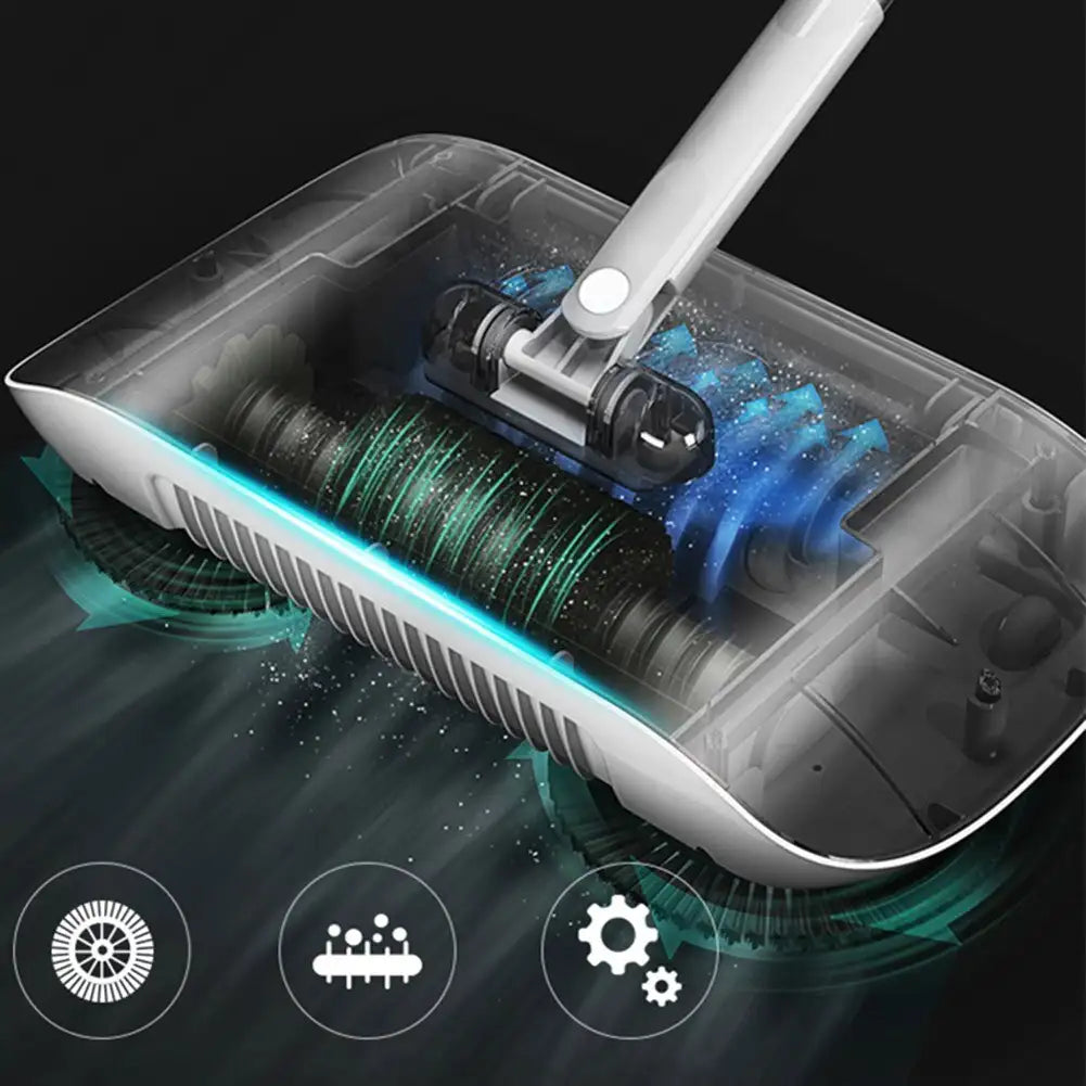 Hand Push Sweeper Household Broom Dustpan Mop Floor All-in-one Machine Gift Mop Sweeper - Lootquake