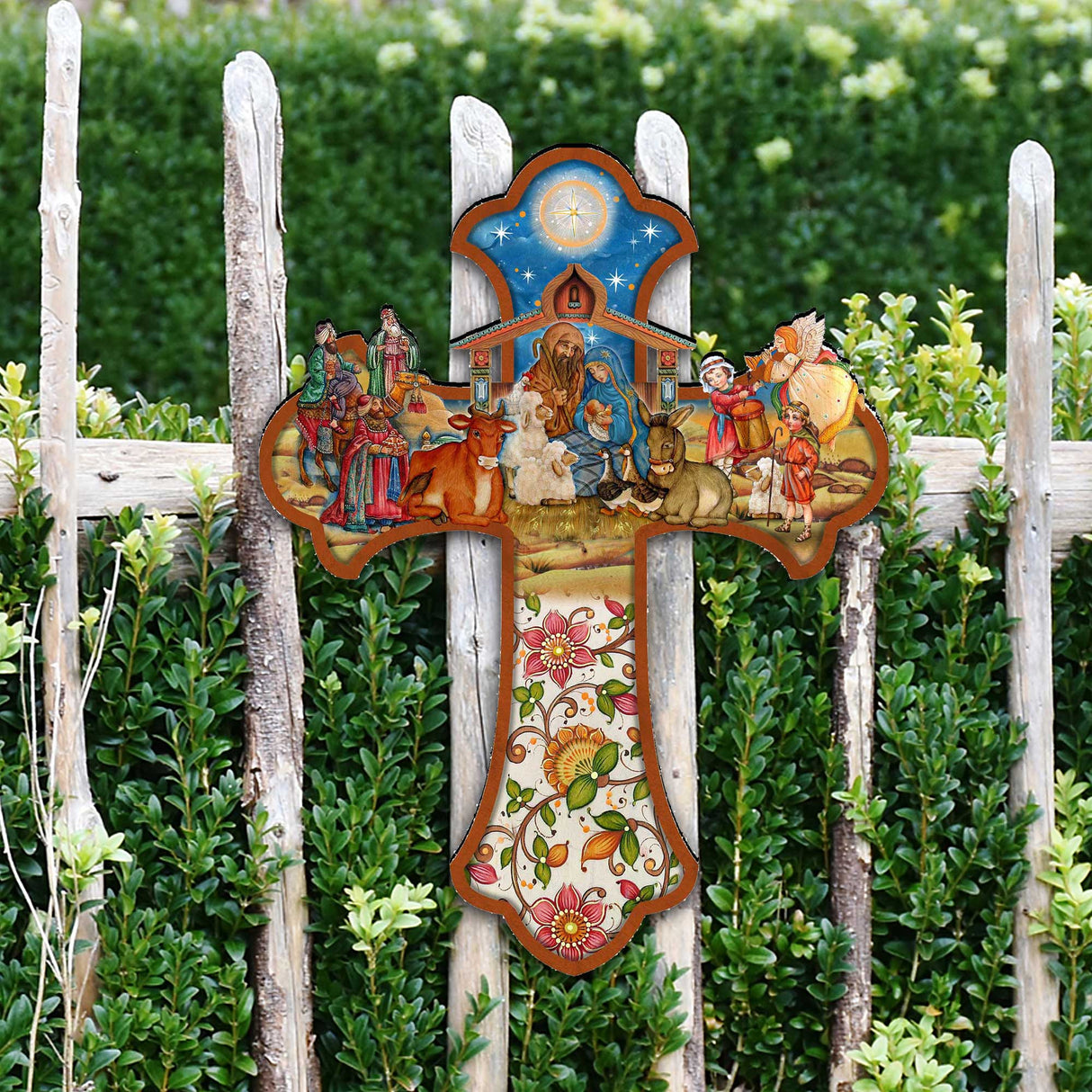 Nativity Cross Nativity Door Decor by G. DeBrekht - Nativity Holiday Decor - 8191164H