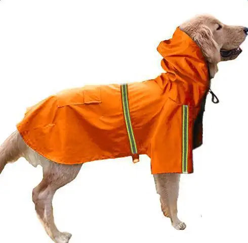 Spring and summer new dog raincoat waterproof cape dog reflective raincoat large dog raincoat - Lootquake