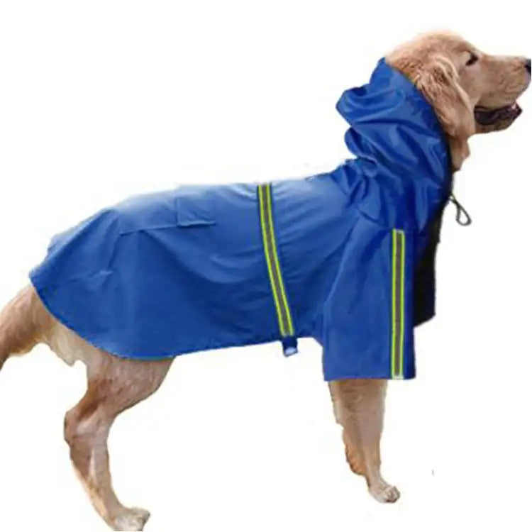 Spring and summer new dog raincoat waterproof cape dog reflective raincoat large dog raincoat - Lootquake