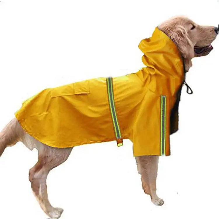 Spring and summer new dog raincoat waterproof cape dog reflective raincoat large dog raincoat - Lootquake
