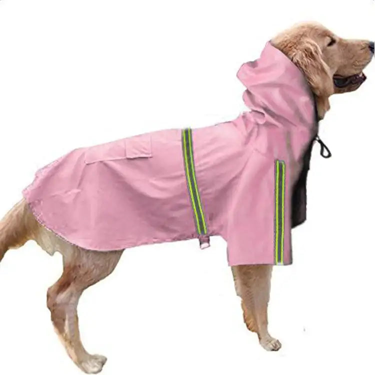 Spring and summer new dog raincoat waterproof cape dog reflective raincoat large dog raincoat - Lootquake