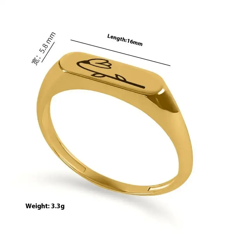 December Flowers And Plants Ring Stainless Steel Creative - Lootquake