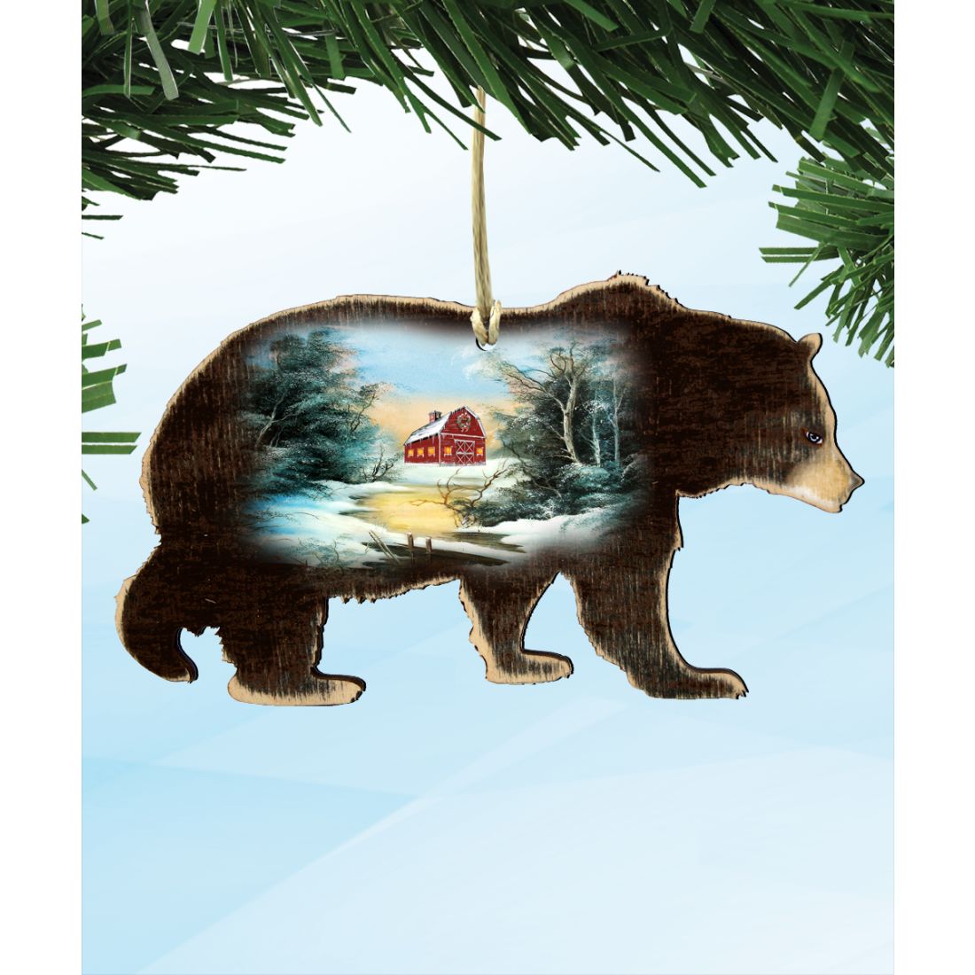 Black Bear Wooden Ornaments - Tree Ornament by G. DeBrekht - Wildlife Holiday Decor - 8198215-1