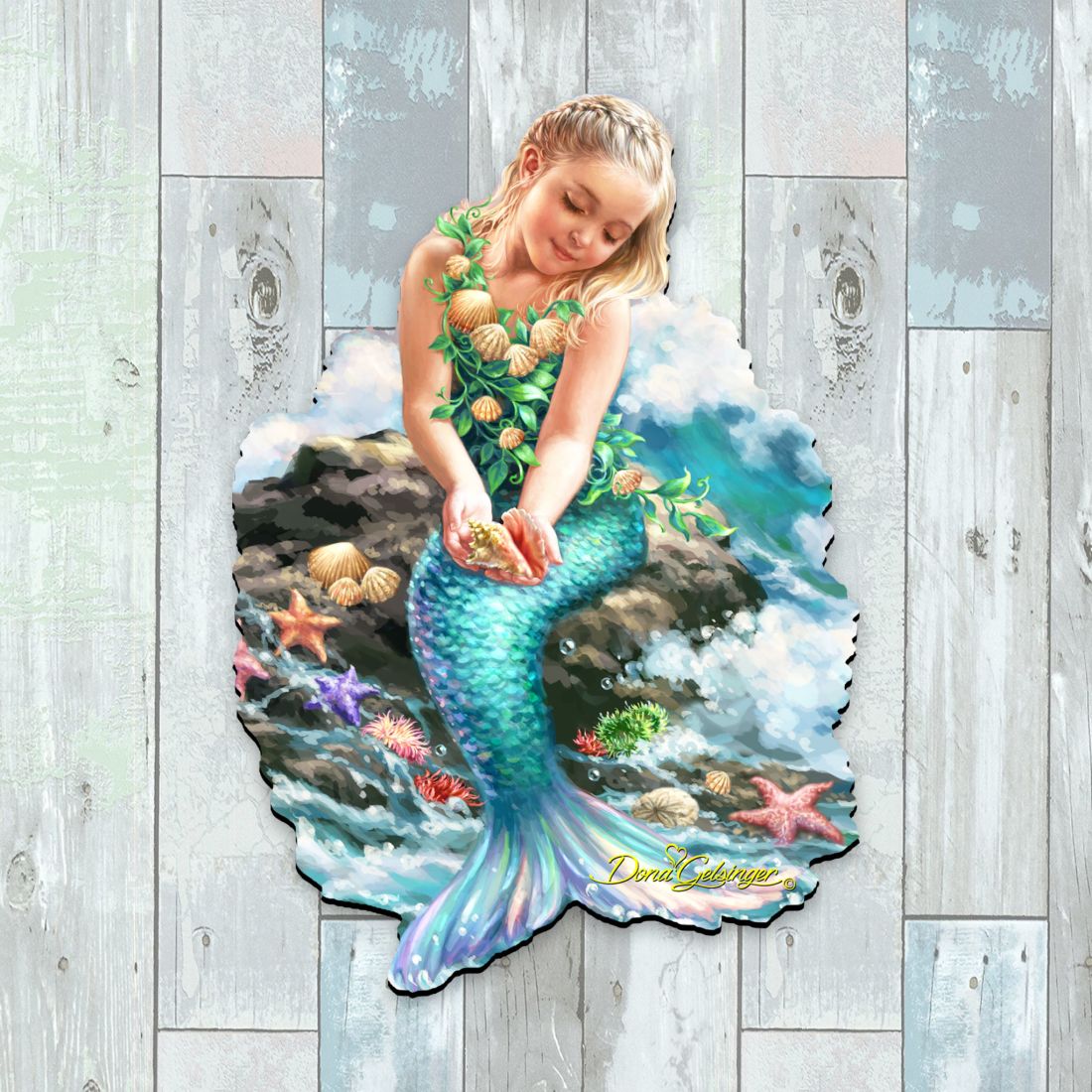 Mermaid Coastal Door Decor by D. Gelsinger - Coastal Holiday Decor - 8141112H-1611