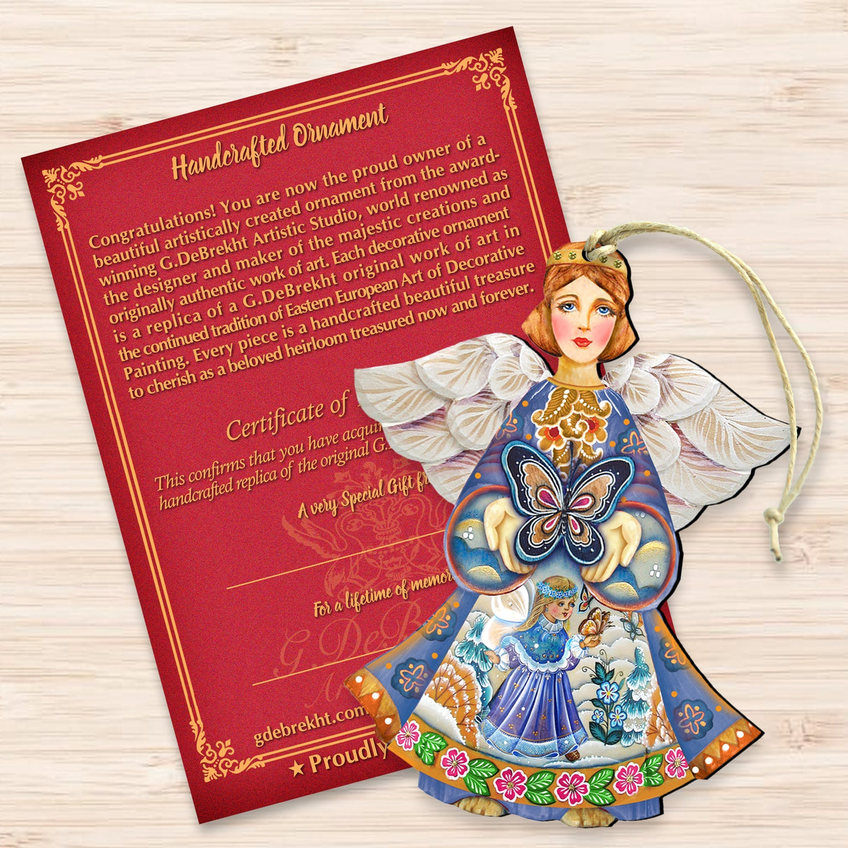 Butterfly Angel Wooden Ornament by G. DeBrekht - 8154152