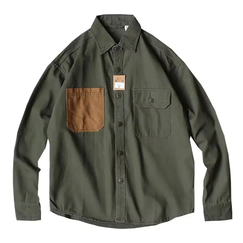 Hong Kong Style Loose Long Sleeve Shirt Japanese-style Retro Shirt - Lootquake