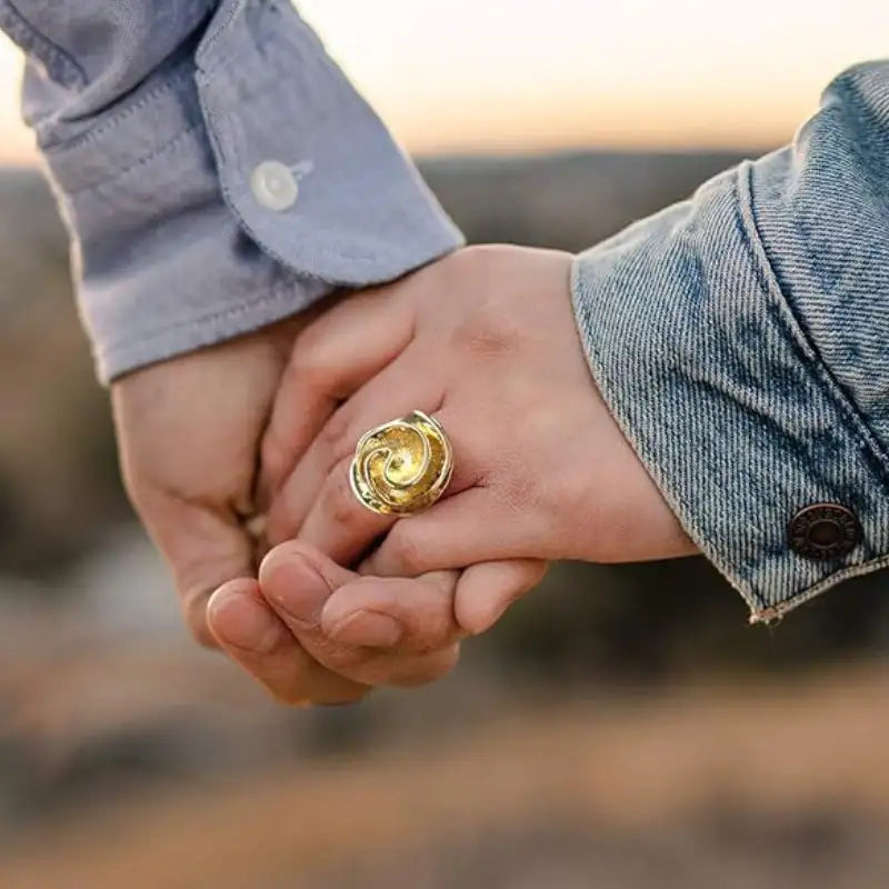 Creative Irregular Flower Ring Copper 18K Gold Women's - Lootquake