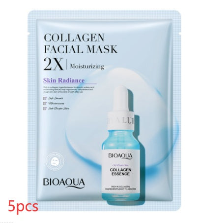 Collagen Face Mask Moisturizing Firming Face Sheet Mask Hyaluronic Acid Facial Masks Beauty Skin Care Gel Skin Care - Lootquake