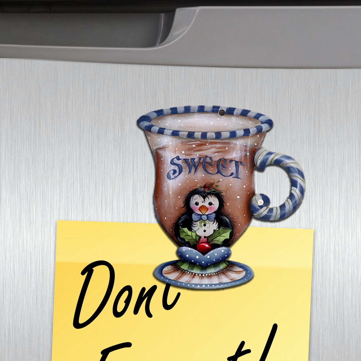 Juego de 6 imanes decorativos de madera con temática de temporada dulce y picante de Jamie Mills-Price - Decoración navideña - 8090053G-S6