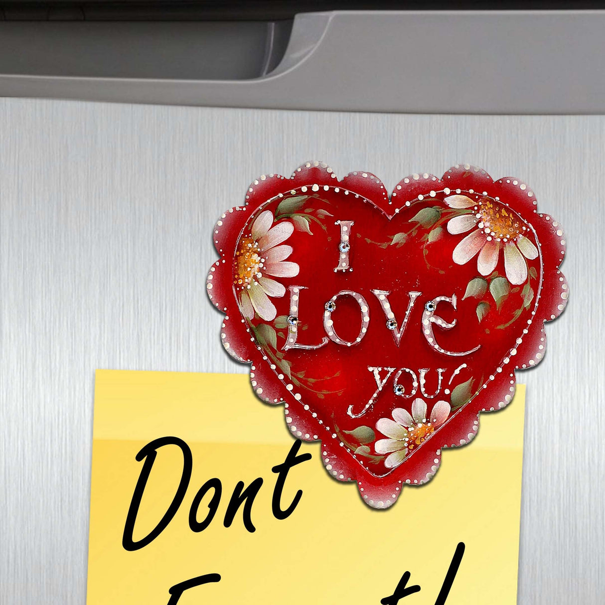 Hearts of Love Decorative Wooden Magnets Set of 6 - Family Love Decor - 8090128G-S6