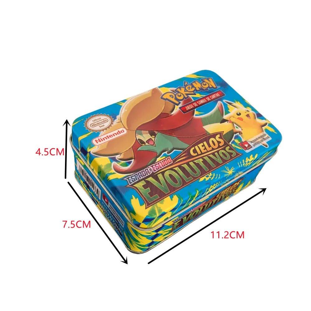 42pcs/set Iron Metal Box Pokemon TAKARA TOMY Battle Toys Lost Origin Pokemons Box with Pikachu Game Anime Bank Cards for Childre