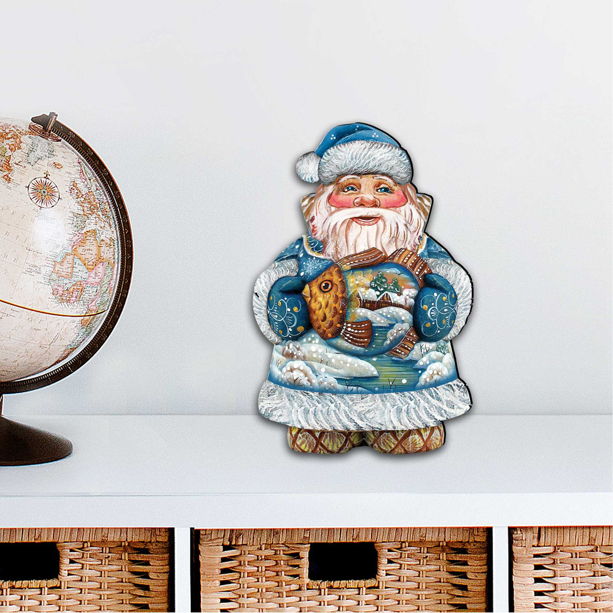 Goldfish Santa Christmas Door Decor by G. DeBrekht - Christmas Santa Snowman Decor - 8118201H