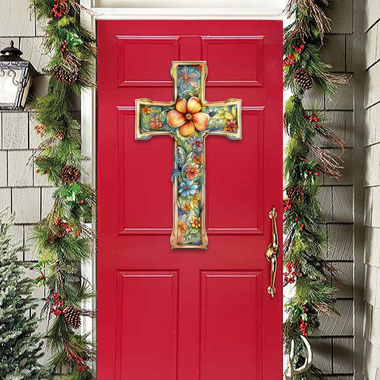 Blossom Cross Holiday Door Decor by G. Debrekht - Easter Spring Decor - 8688165H