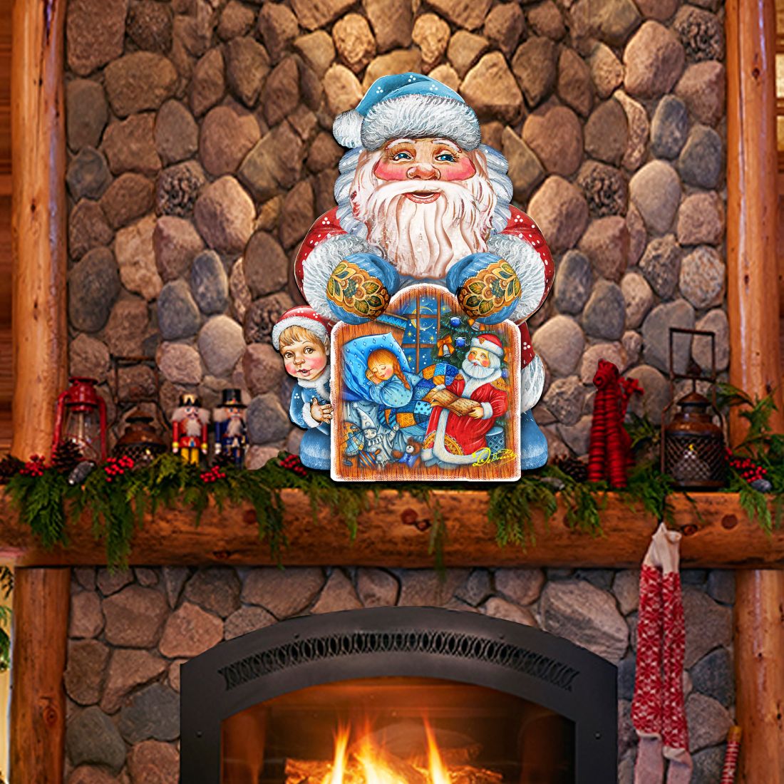 Christmas Night Christmas Door Decor by G. DeBrekht - Christmas Santa Snowman Decor - 8119173H