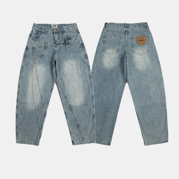 Double Waist Design Loose Leisure Workwear Trousers - Lootquake