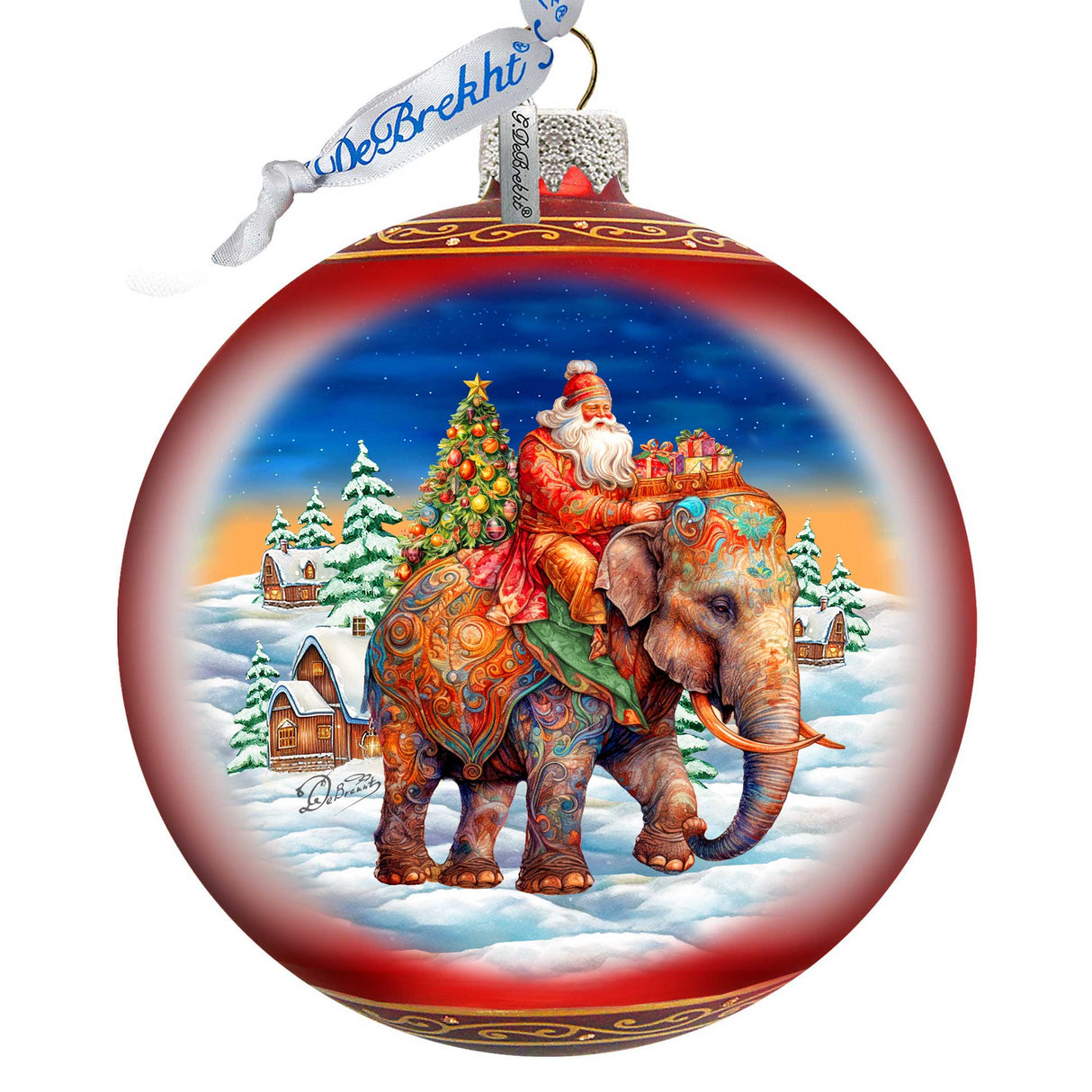 Adorno de bola de cristal de 12,7 cm con forma de trineo de safari - Decoración navideña - 73945 Adorno navideño de vidrio de mercurio - Adornos para árbol de Navidad de GDebrekht