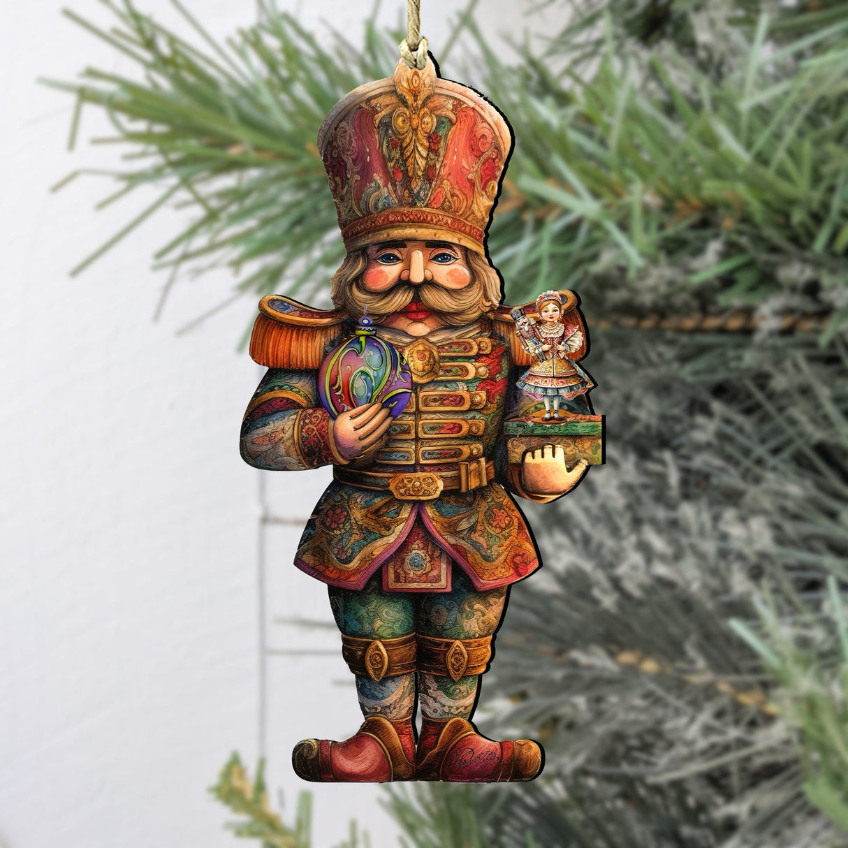 Nutcracker with Clara Wooden Ornaments by G. Debrekht Christmas Decor - 8611059