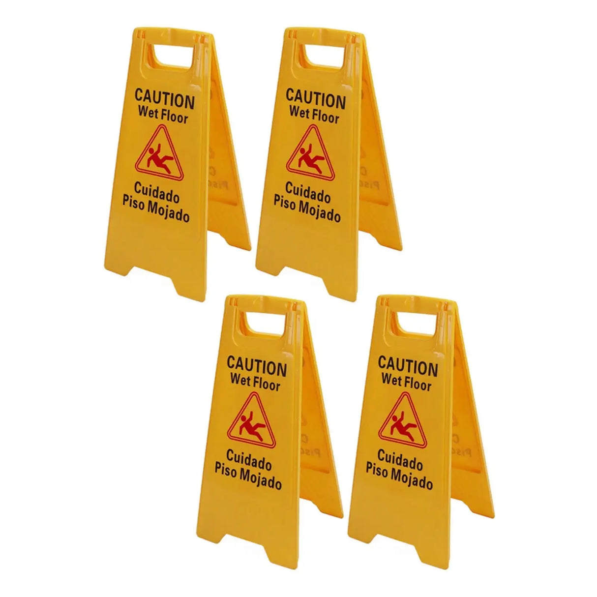 12Pcs Wet Floor Sign Foldable A Frame Caution Floor Sign Plastic 2 Sided for Indoor Outdoor - Lootquake