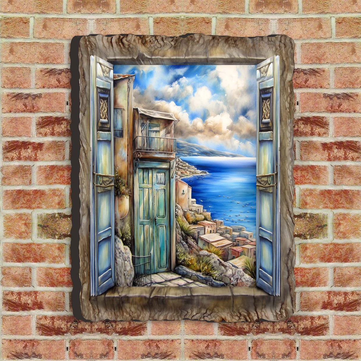 Coastal View Landscape Window Wall Art by G. DeBrekht Coastal Decor - 8492108W