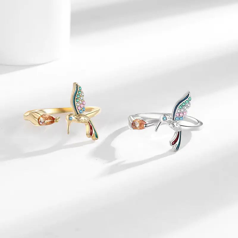 Adjustable Hummingbird Ring Female Fashion Simple - Lootquake