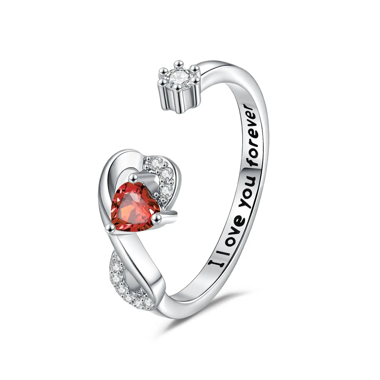 Heart-shaped Birthstone Women's Ring Fashion - Lootquake