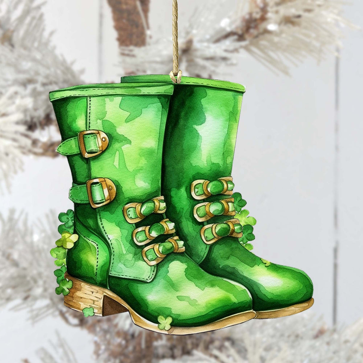 Irish Green Boots Wooden Ornaments by G. DeBrekht Easter Spring Decor - 8652777