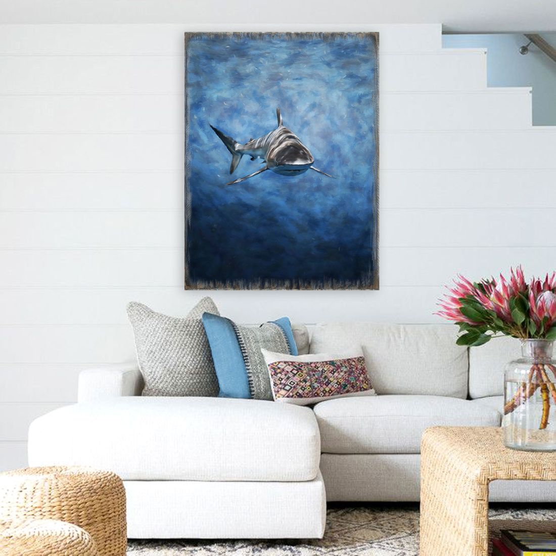 Shark Art Wooden Wall Art by Nature Wonders - Nature Wildlife Decor - 95389B