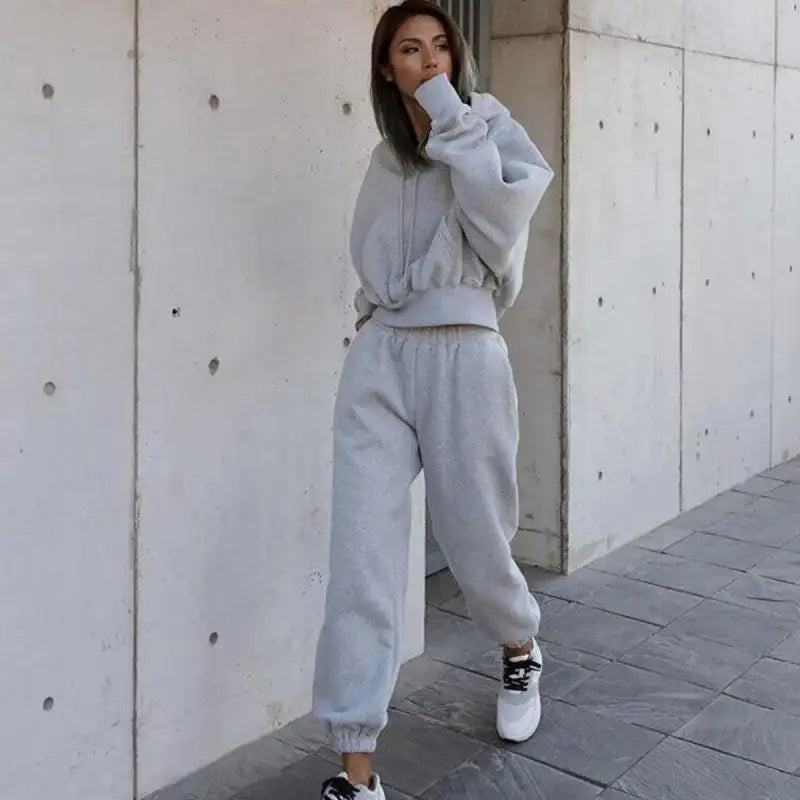 New Style Autumn And Winter Women's New Casual Hoodie Coat Sports Suit - Lootquake