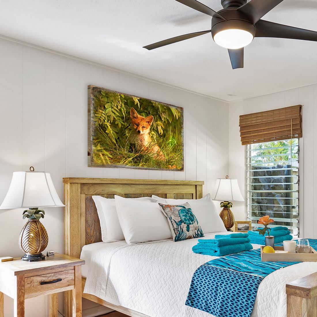 Arte mural de madera con zorros de Nature Wonders - Decoración de vida silvestre - 95294B