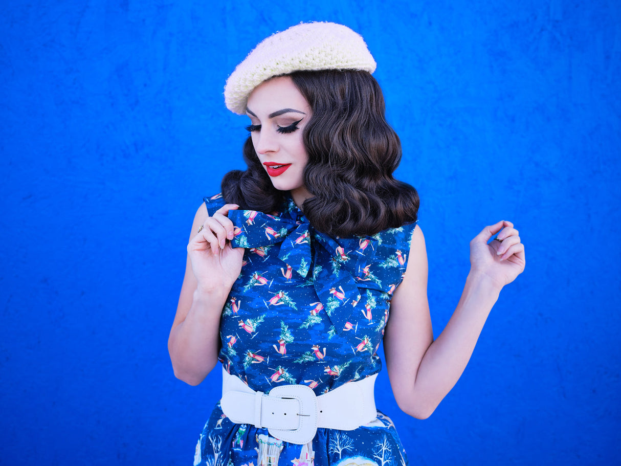 Top con lazo de zorro festivo (solo tallas grandes)